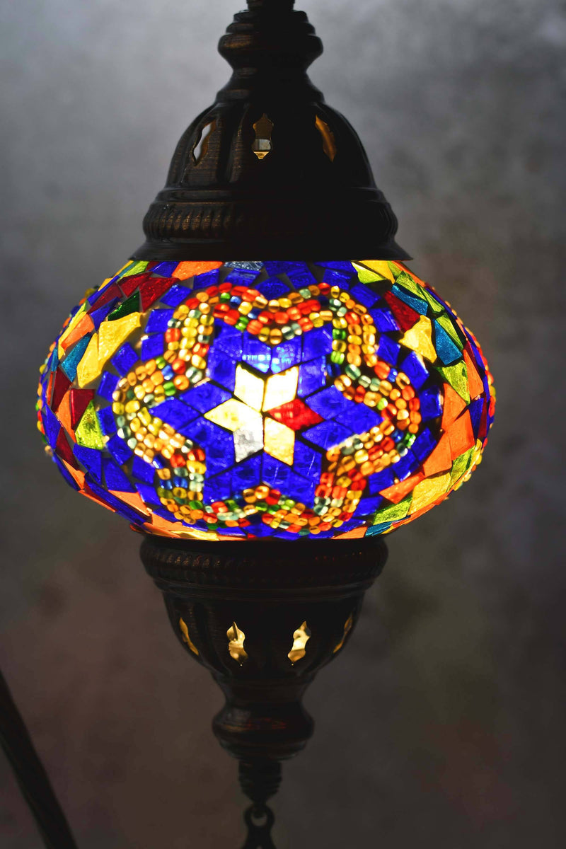 Turkish Lamp Hanging Multicoloured Blue Star Lighting Sydney Grand Bazaar 