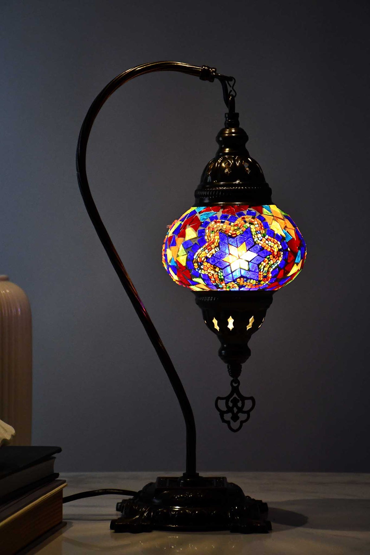 Turkish Lamp Hanging Multicoloured Blue Star Lighting Sydney Grand Bazaar 