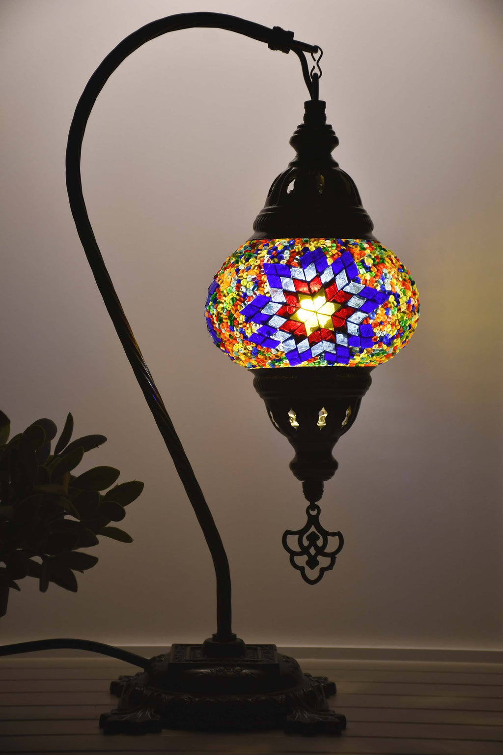 Turkish Lamp Hanging Multicoloured Blue Star Beads 2 Lighting Sydney Grand Bazaar 