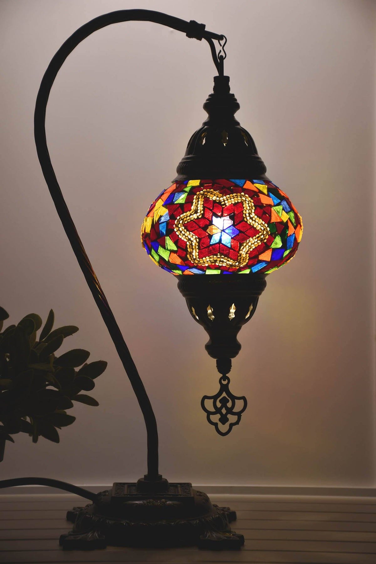 Turkish Lamp Hanging Multicoloured Red Gold Mosaic Lighting Sydney Grand Bazaar 