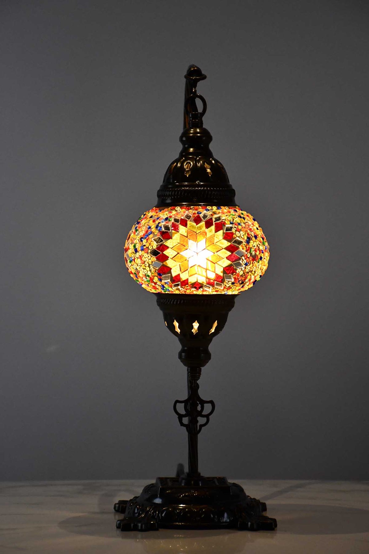 Turkish Lamp Hanging Multicoloured Red Star Beads Lighting Sydney Grand Bazaar 