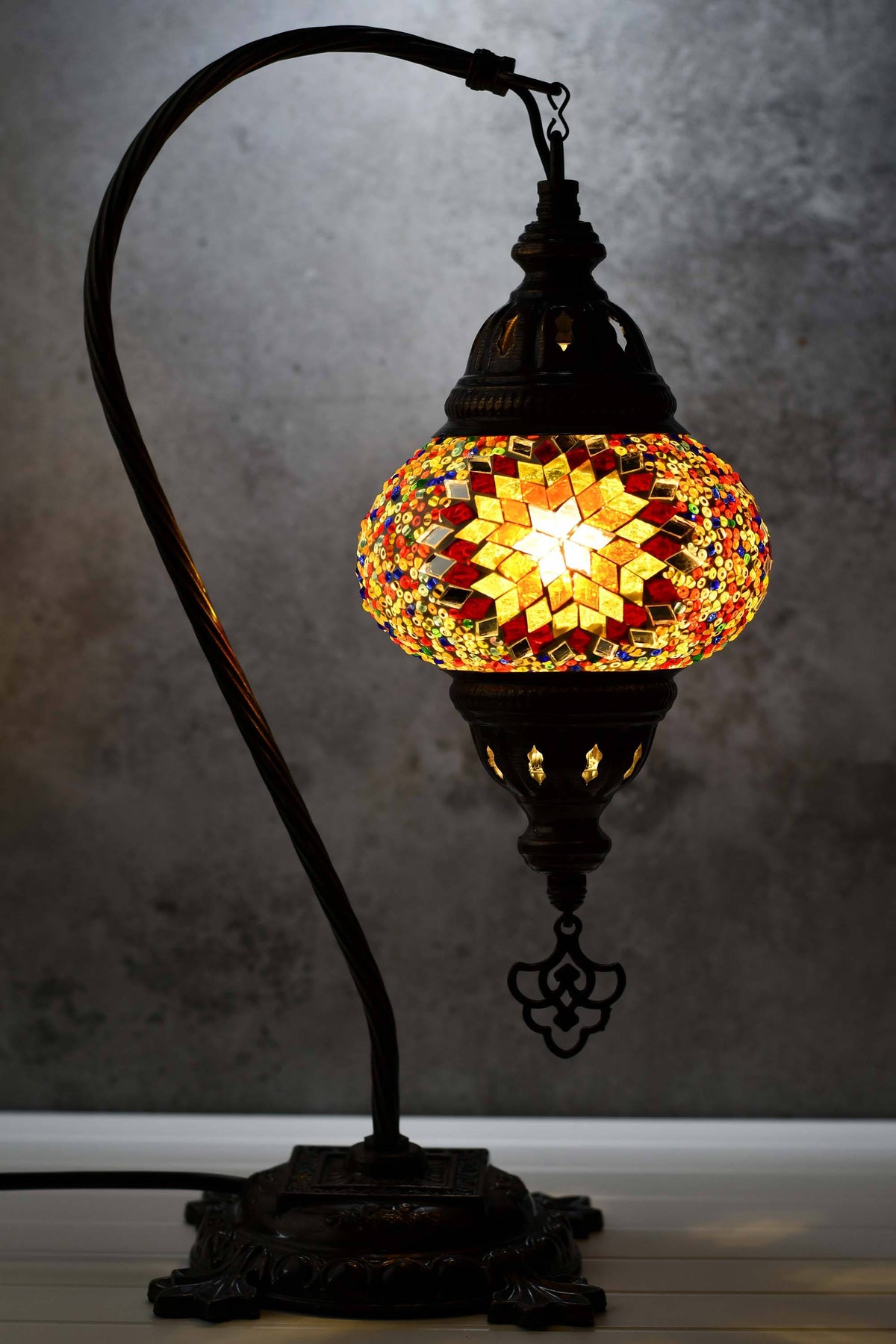 Turkish Lamp Hanging Multicoloured Red Star Beads Lighting Sydney Grand Bazaar 