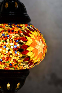 Turkish Lamp Hanging Multicoloured Red Star Beads Lighting Sydney Grand Bazaar 