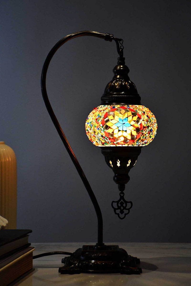 Turkish Lamp Large Star Beads Green Design 3