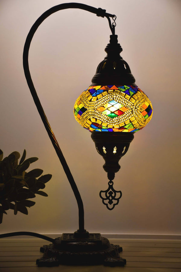 Turkish Lamp Hanging Multicoloured Yellow Kilim Lighting Sydney Grand Bazaar 