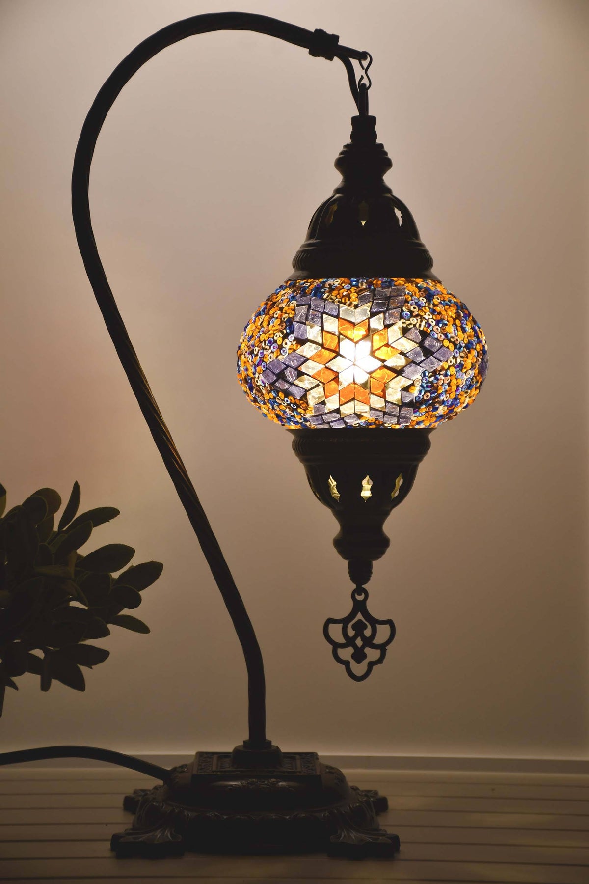 Turkish Lamp Hanging Purple Orange Star Beads Lighting Sydney Grand Bazaar 