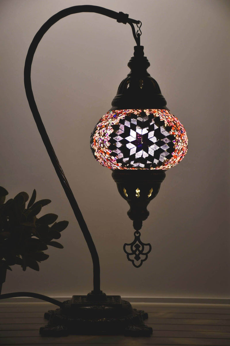 Turkish Lamp Hanging Purple Pink Star Beads Lighting Sydney Grand Bazaar 