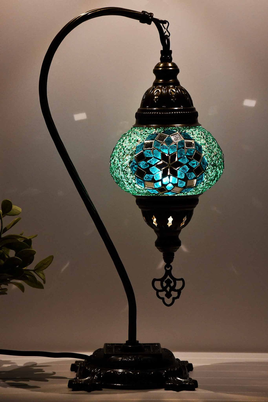 Turkish Lamp Hanging Sea Green Star Beads Lighting Sydney Grand Bazaar 