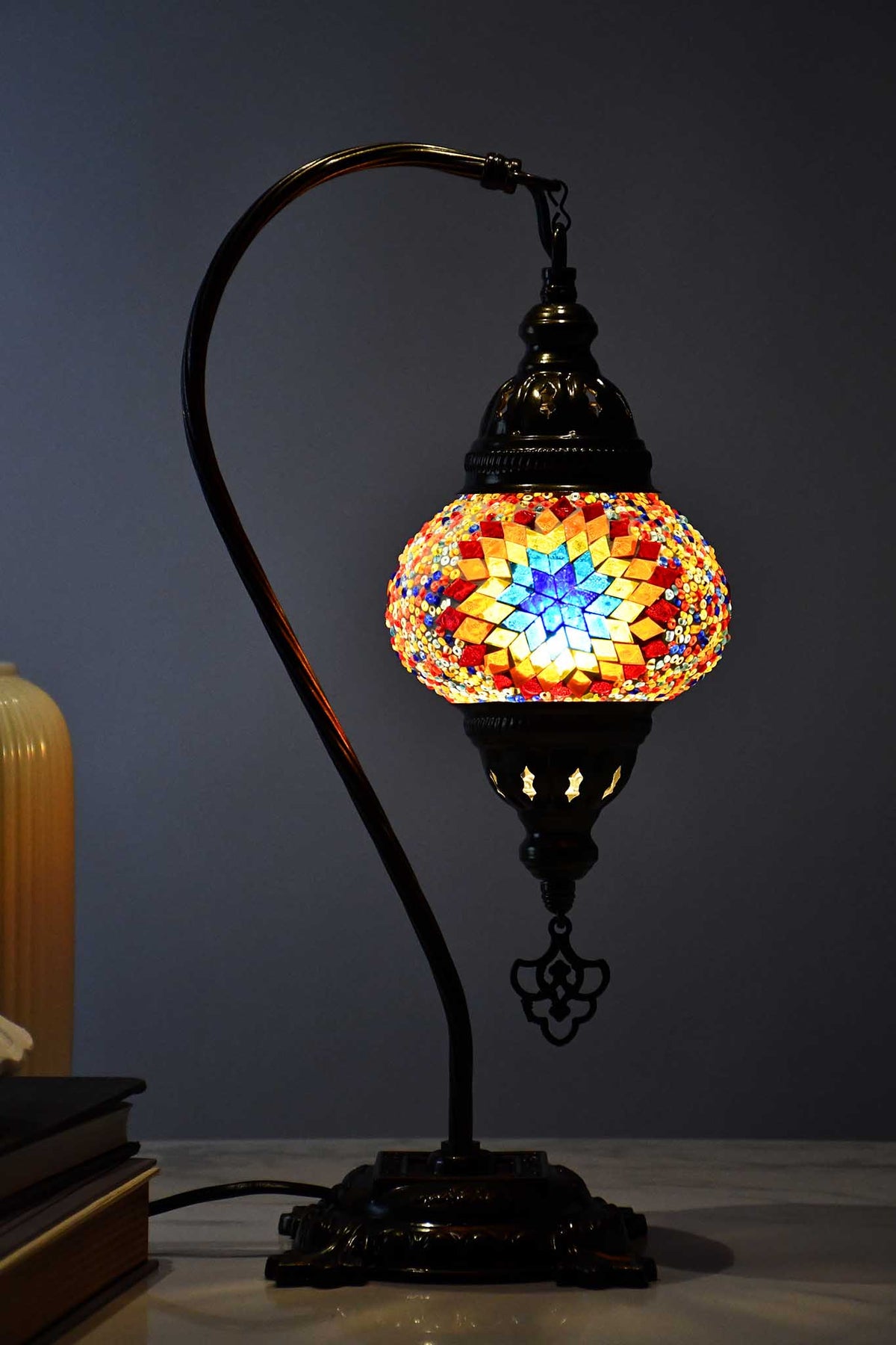 Turkish Lamp Hanging Traditional Multicoloured Star Beads Lighting Sydney Grand Bazaar 