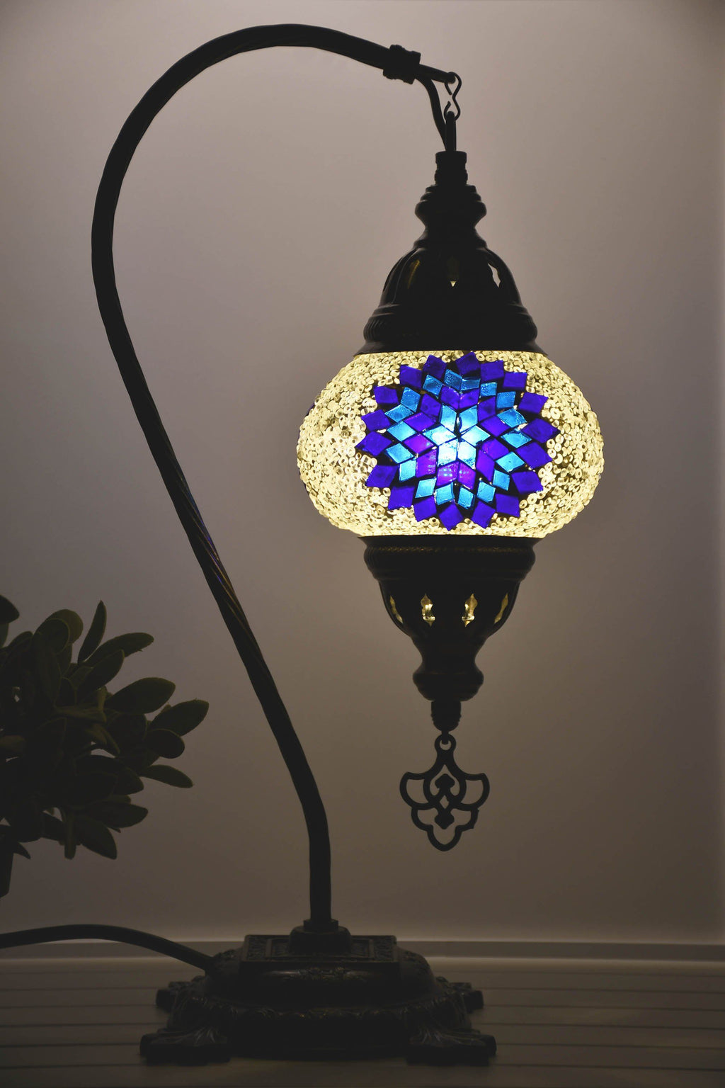 Turkish Lamp Hanging White Blue Star Beads Lighting Sydney Grand Bazaar 
