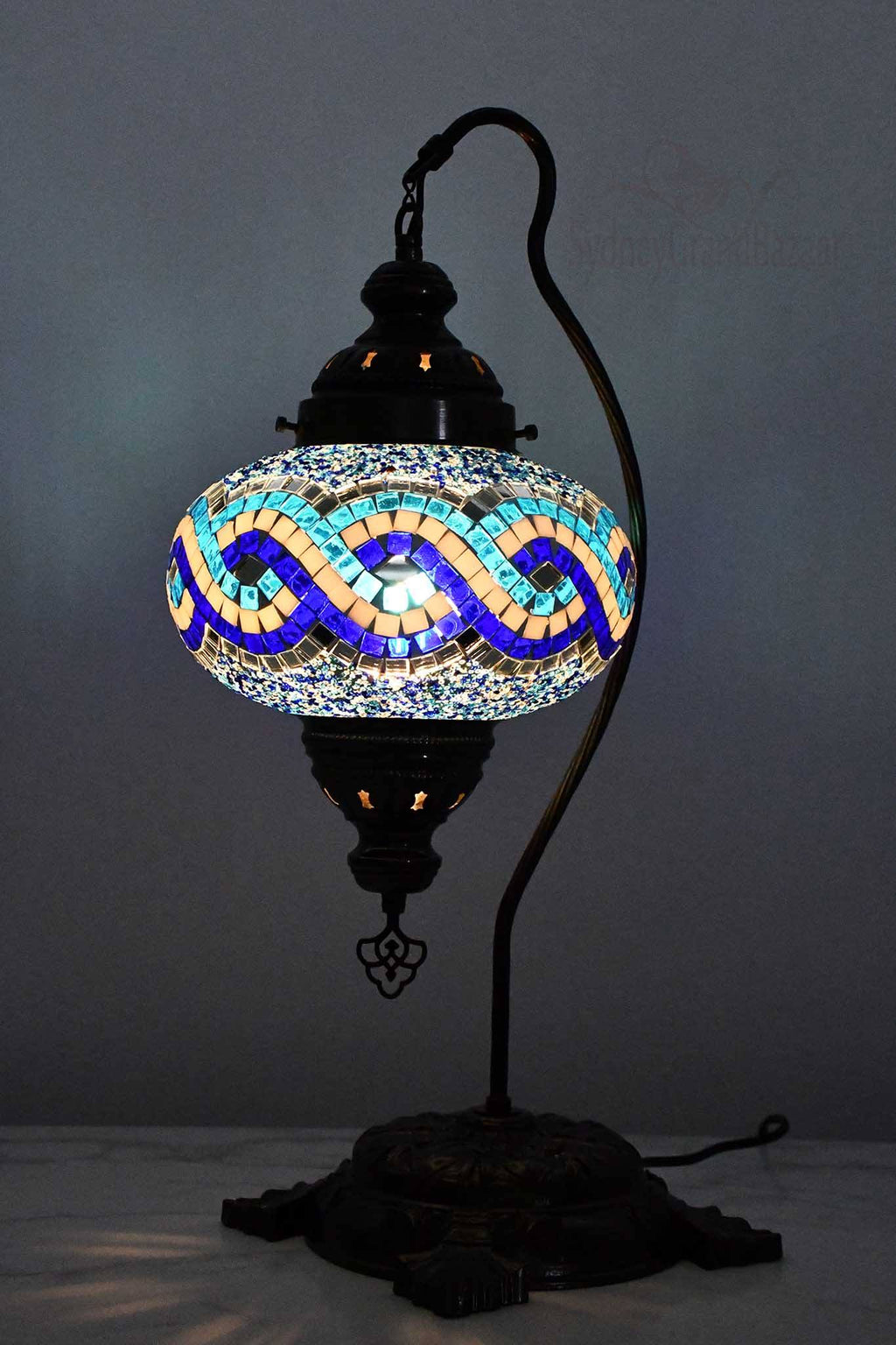 Turkish Lamp Large Blue Infinity Design Lighting Sydney Grand Bazaar 