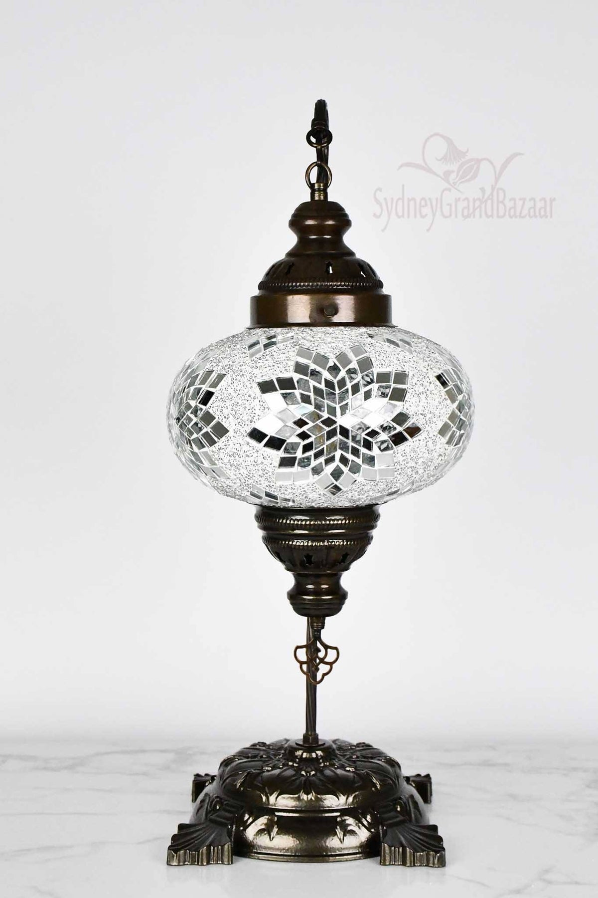 Turkish Lamp Large Clear White Star Design 1 Lighting Sydney Grand Bazaar 