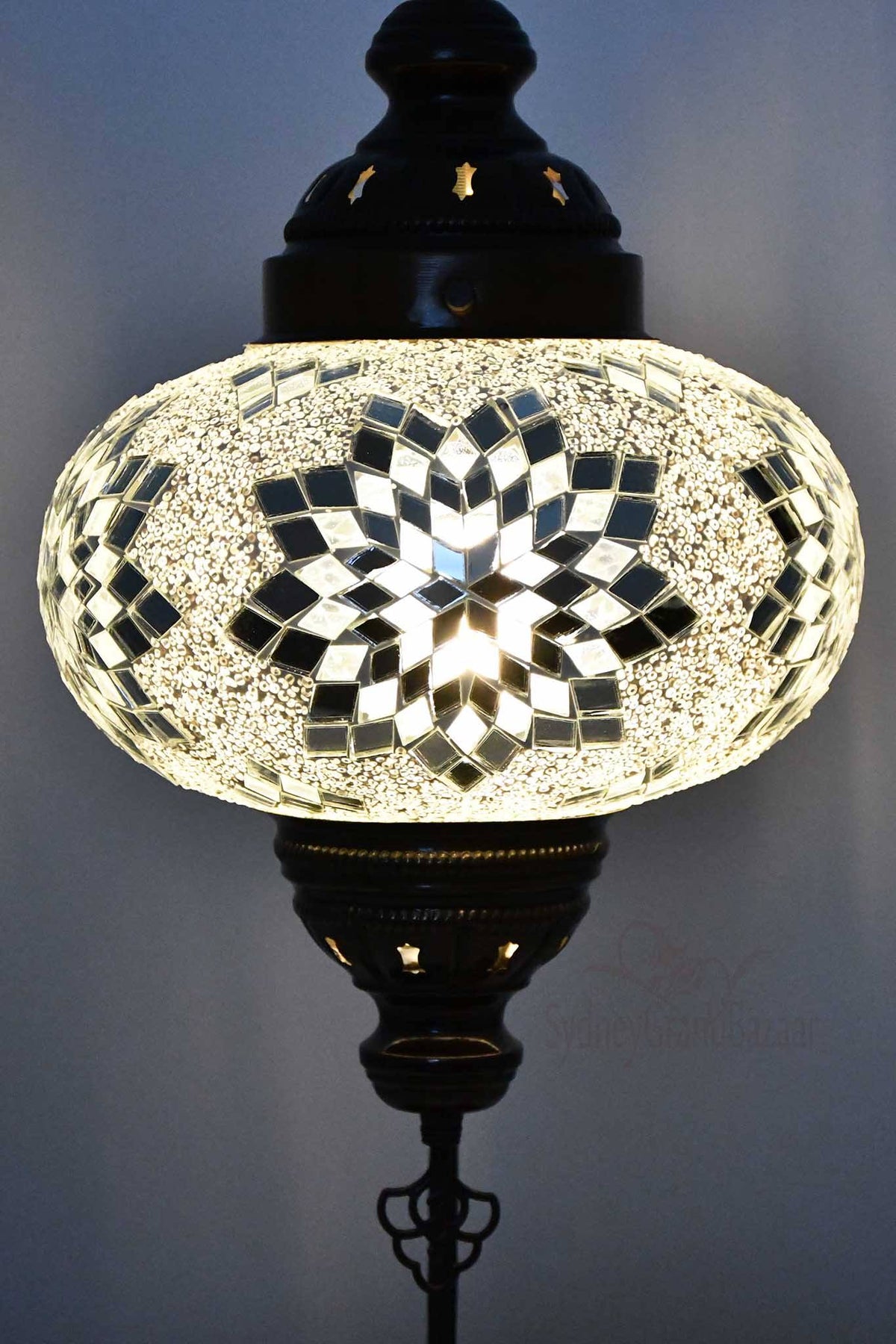 Turkish Lamp Large Clear White Star Design 1 Lighting Sydney Grand Bazaar 