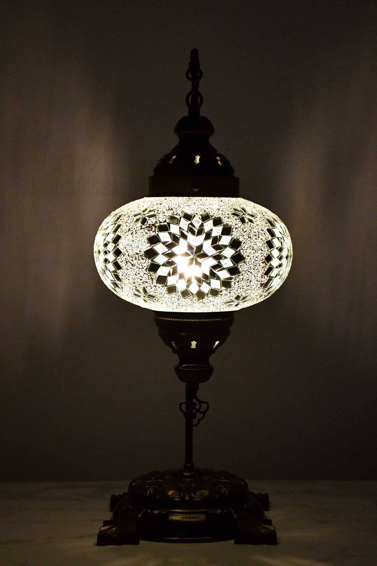 Turkish Lamp Large Clear White Star Design 2 Lighting Sydney Grand Bazaar 