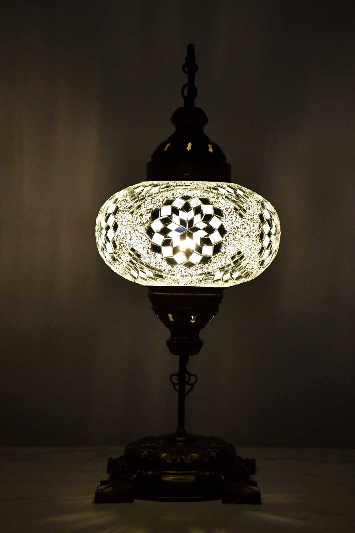 Turkish Lamp Large Clear White Star Design 3 Lighting Sydney Grand Bazaar 