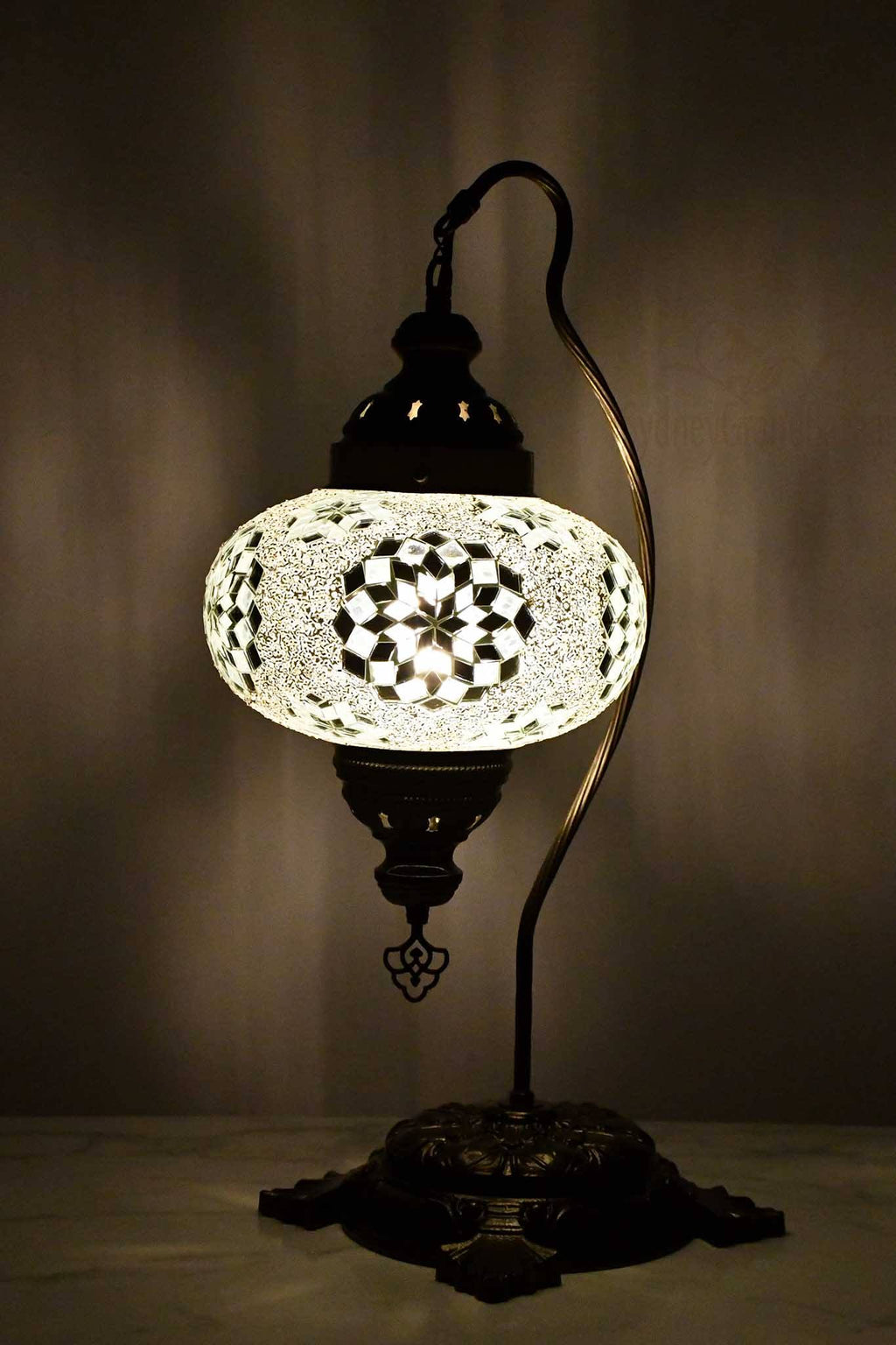 Turkish Lamp Large Clear White Star Design 4 Lighting Sydney Grand Bazaar 