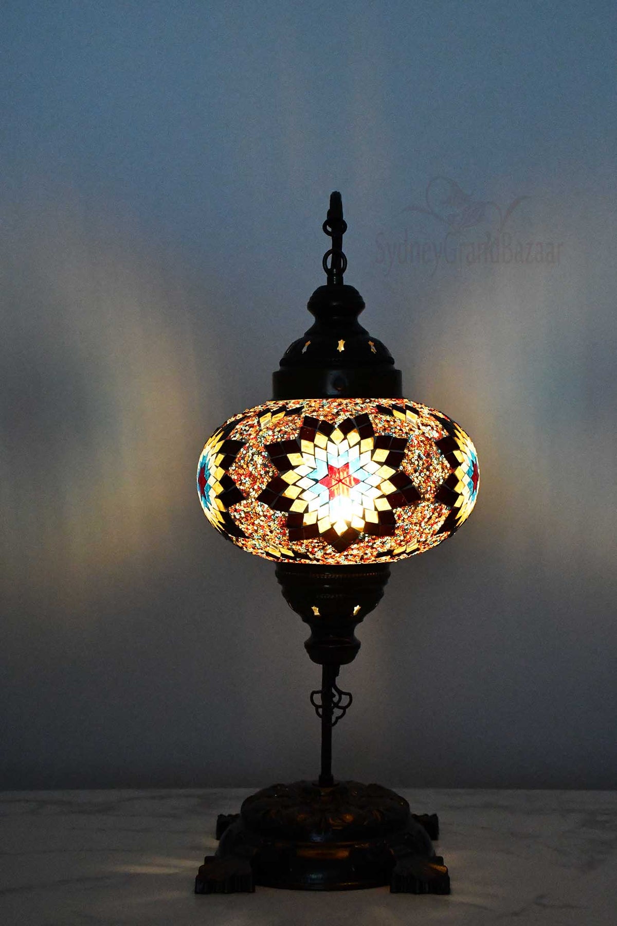 Turkish Lamp Large Colorful Beads Star Maroon Lighting Sydney Grand Bazaar 