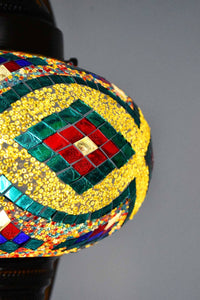 Turkish Lamp Large Colorful Kilim Green Yellow Lighting Sydney Grand Bazaar 
