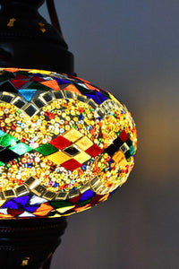 Turkish Lamp Large Colorful Mosaic Kilim Design 1 Lighting Sydney Grand Bazaar 
