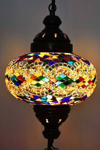 Turkish Lamp Large Colorful Mosaic Kilim Design 1 Lighting Sydney Grand Bazaar 