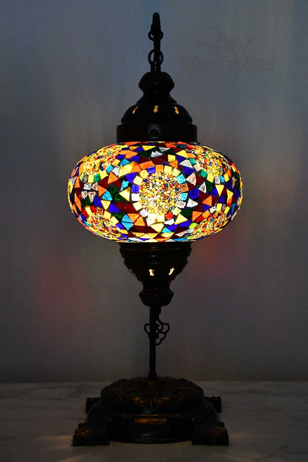 Turkish Lamp Large Colorful Mosaic Multi Circle Lighting Sydney Grand Bazaar 