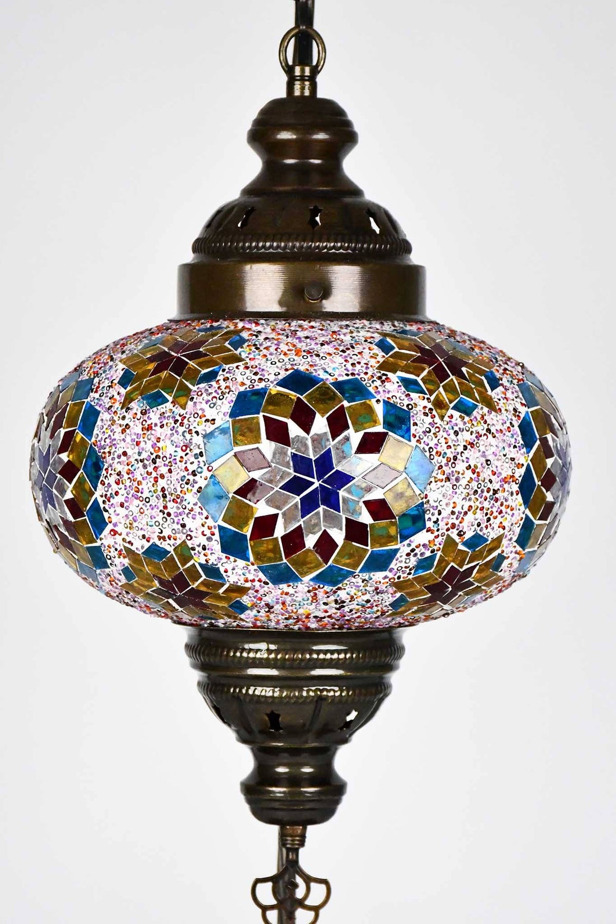 Turkish Lamp Large Colorful Multi Star Blue Yellow Lighting Sydney Grand Bazaar 