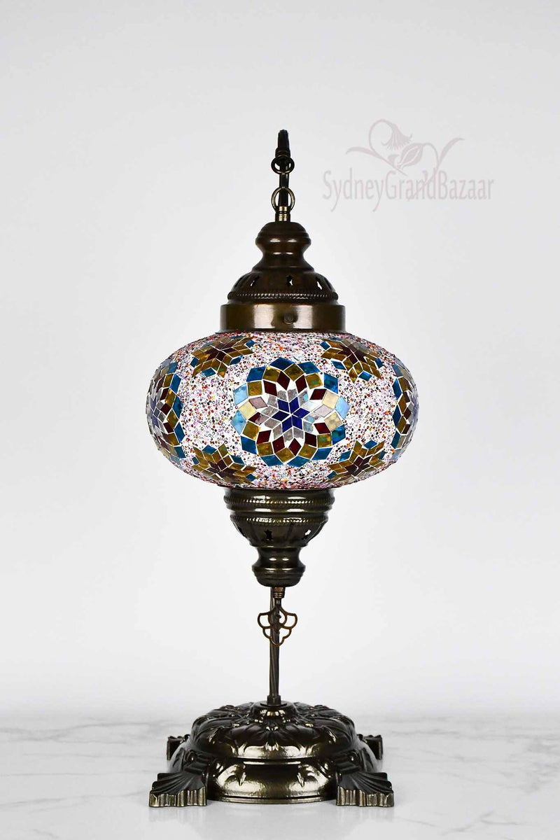 Turkish Lamp Large Colorful Multi Star Blue Yellow Lighting Sydney Grand Bazaar 