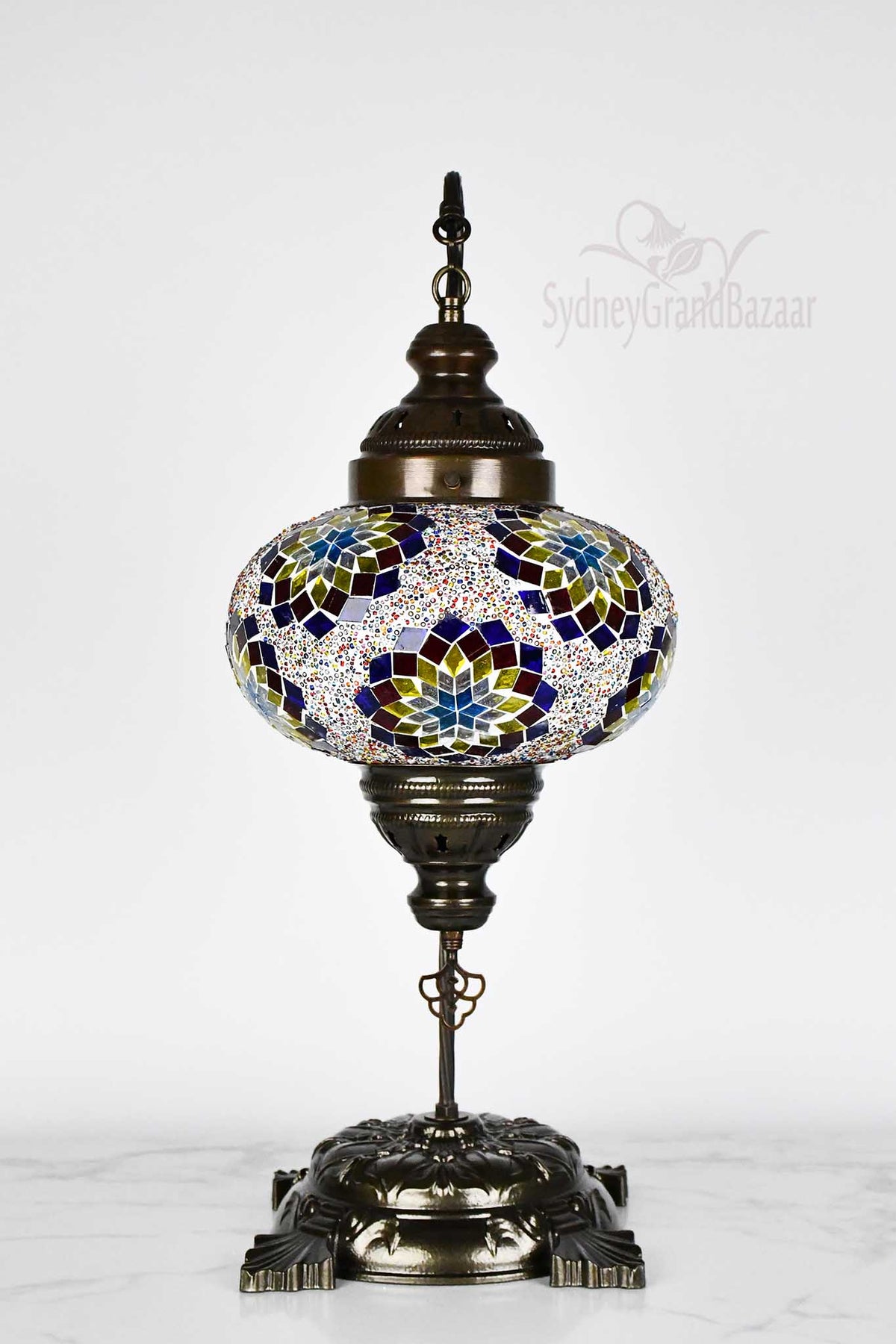 Turkish Lamp Large Colorful Multi Star Red Blue Lighting Sydney Grand Bazaar 