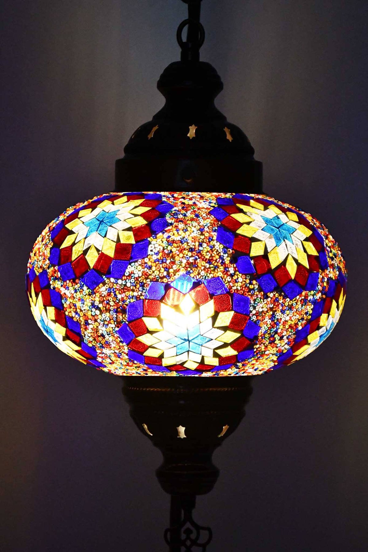 Turkish Lamp Large Colorful Multi Star Red Blue Lighting Sydney Grand Bazaar 