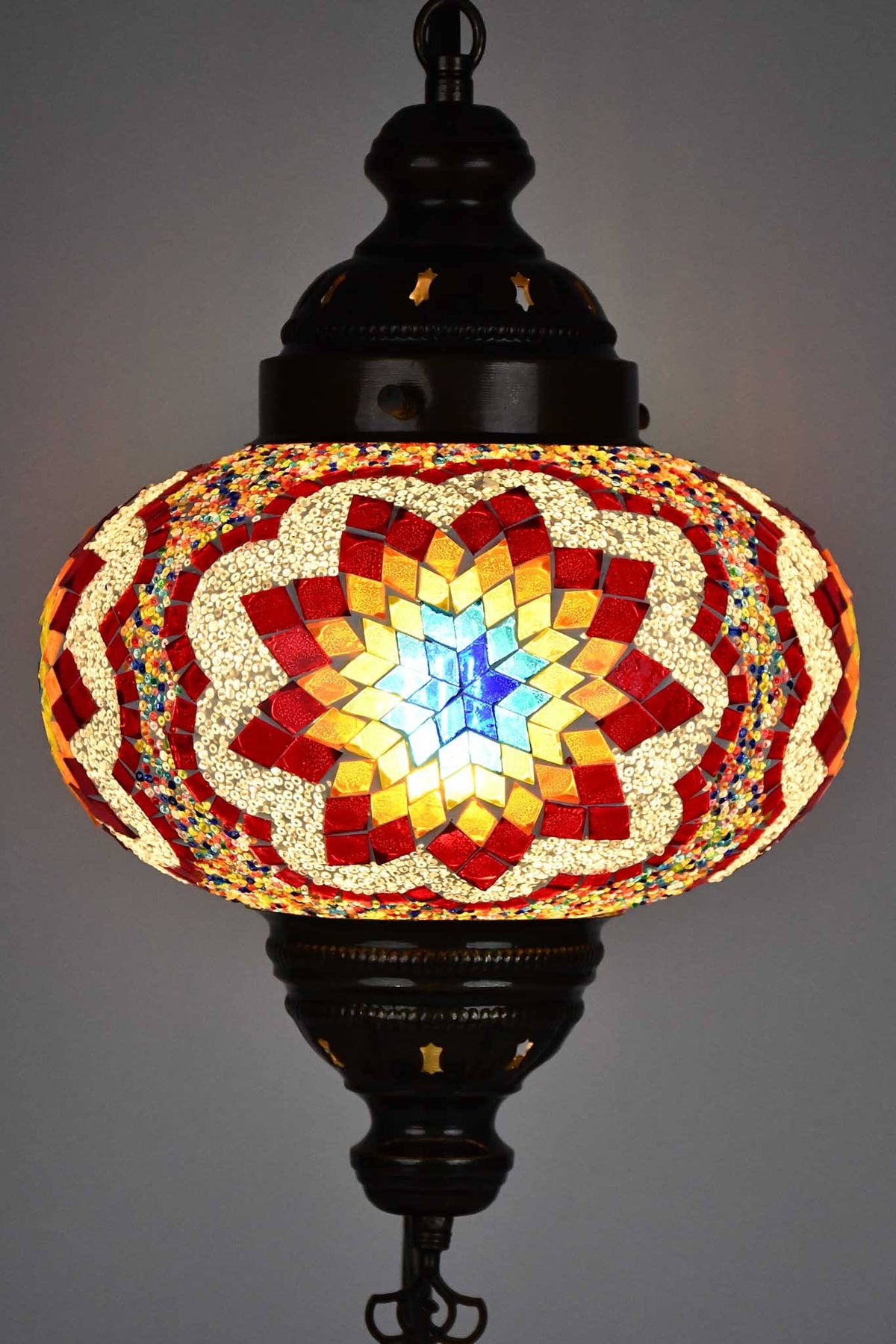 Turkish Lamp Large Colorful Red Flower Design Lighting Sydney Grand Bazaar 