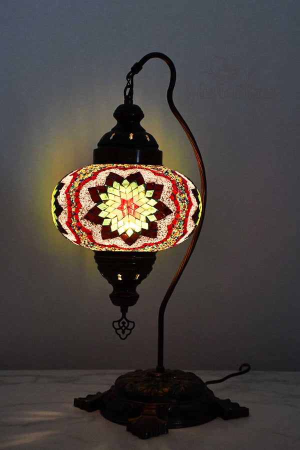 Turkish Lamp Large Colorful Red Green Flower Design Lighting Sydney Grand Bazaar 