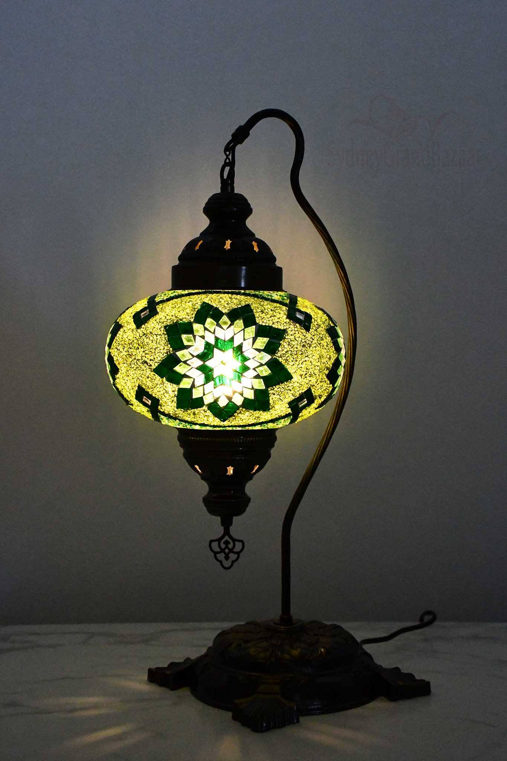 Turkish Lamp Large Green Star Bead Design 2 Lighting Sydney Grand Bazaar 