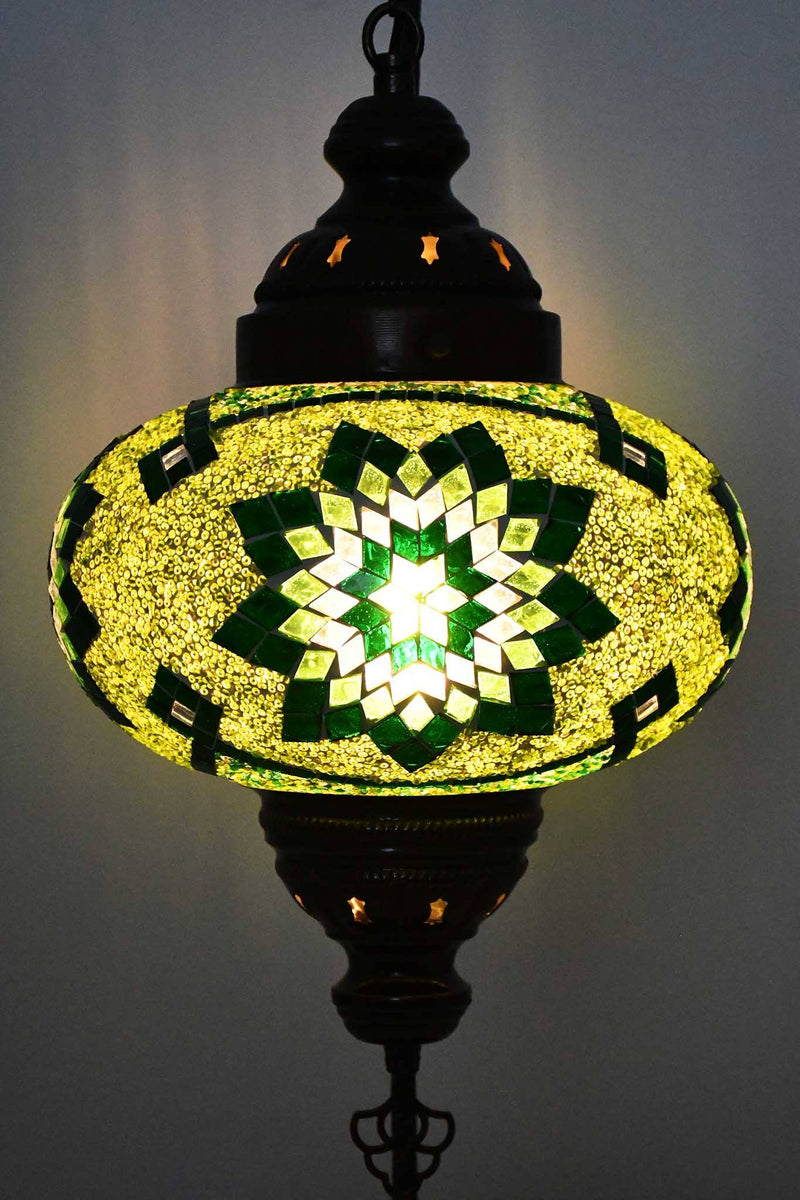 Turkish Lamp Large Green Star Bead Design 2 Lighting Sydney Grand Bazaar 