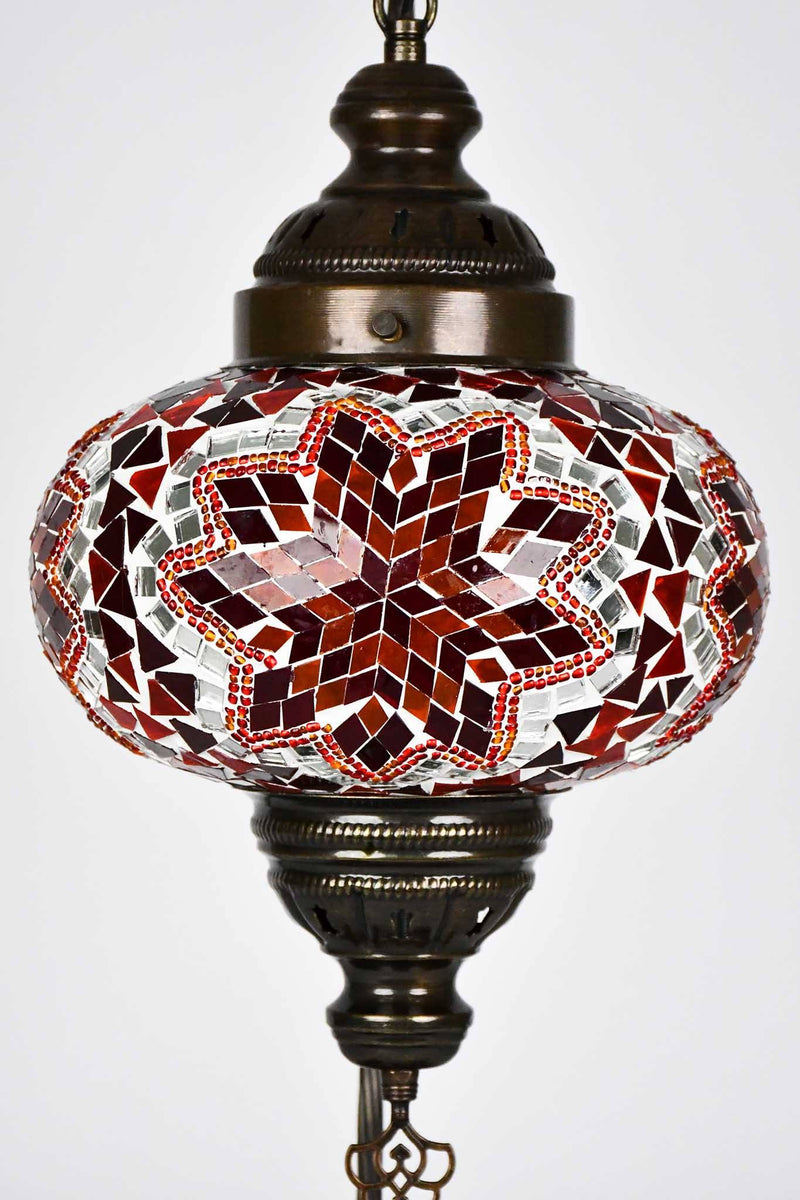 Turkish Lamp Large Red Orange Mosaic Flower Lighting Sydney Grand Bazaar 