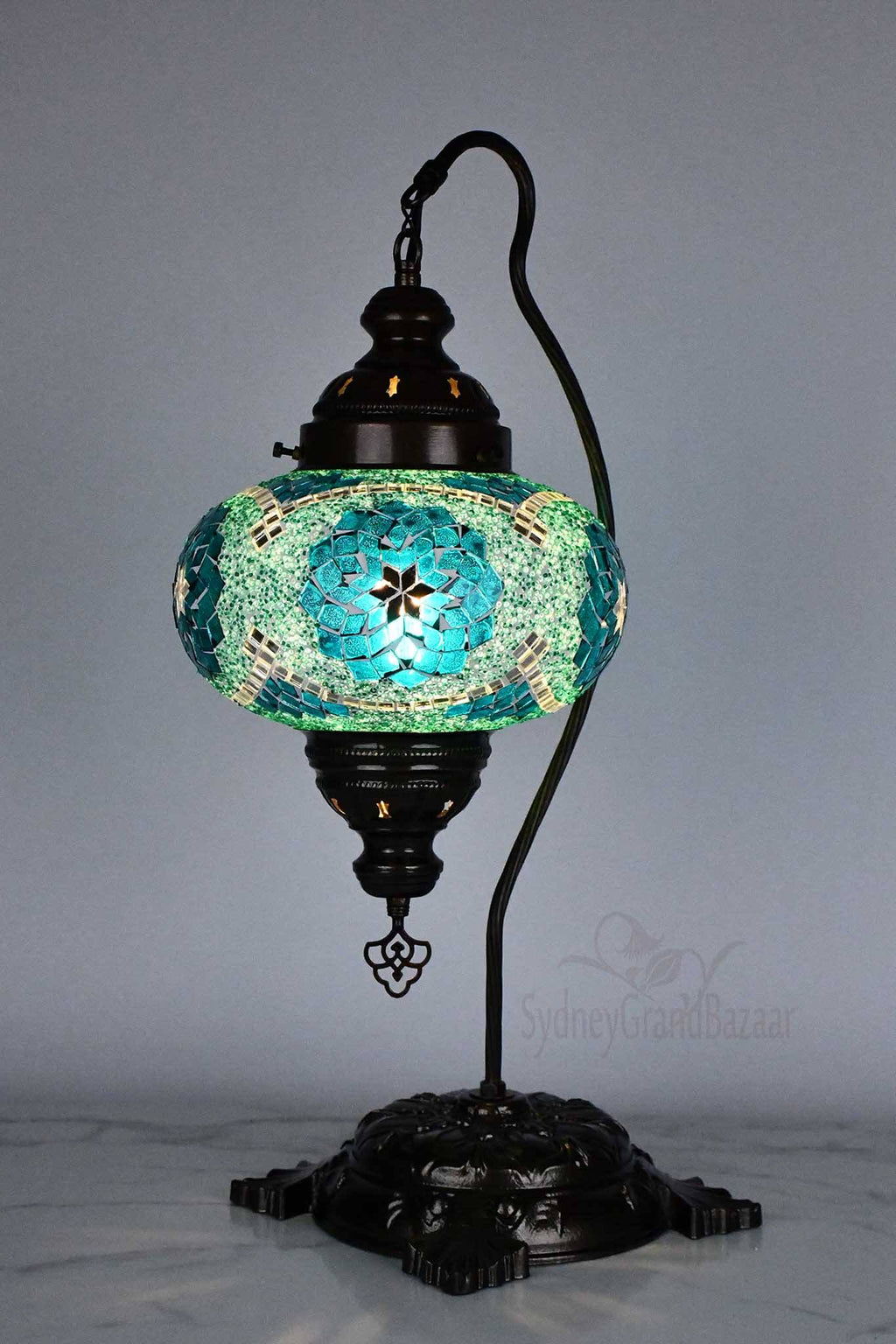 Turkish Lamp Large Sea Green Star Design 2 Lighting Sydney Grand Bazaar 