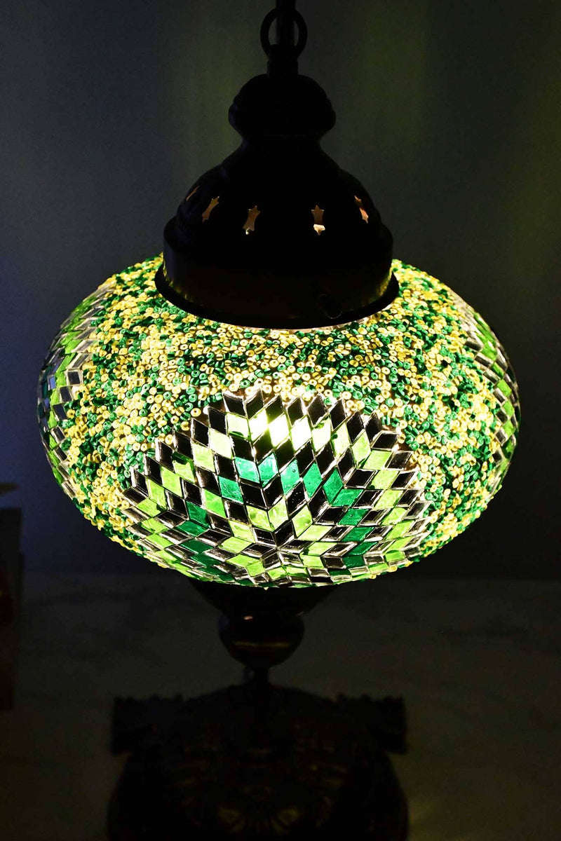 Turkish Lamp Large Star Bead Green Design 1 Lighting Sydney Grand Bazaar 