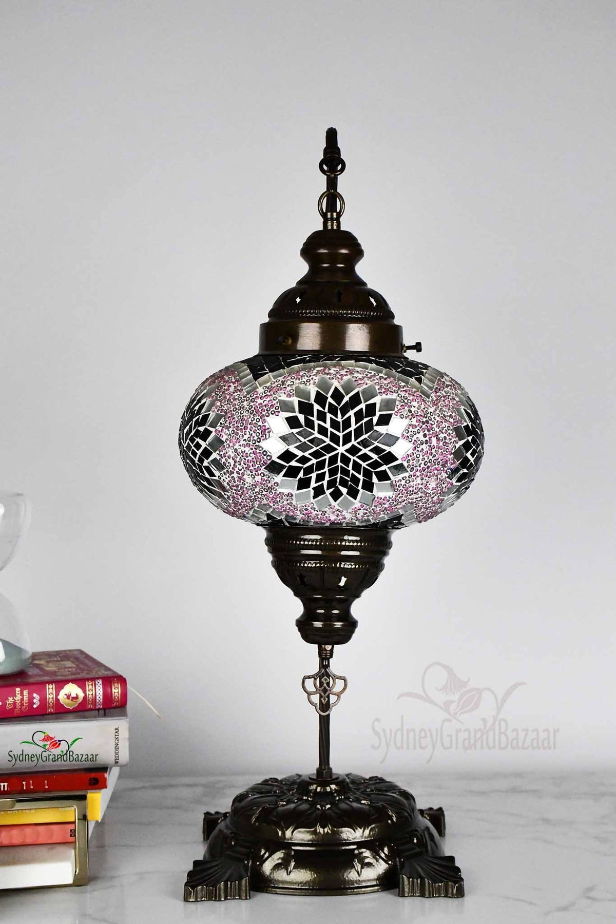 Turkish Lamp Large Star Bead Purple Design 1 Lighting Sydney Grand Bazaar 