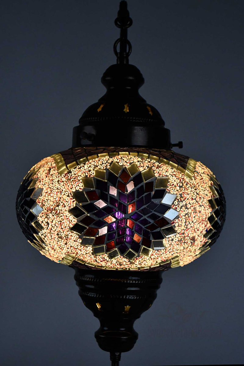 Turkish Lamp Large Star Bead Purple Design 1 Lighting Sydney Grand Bazaar 