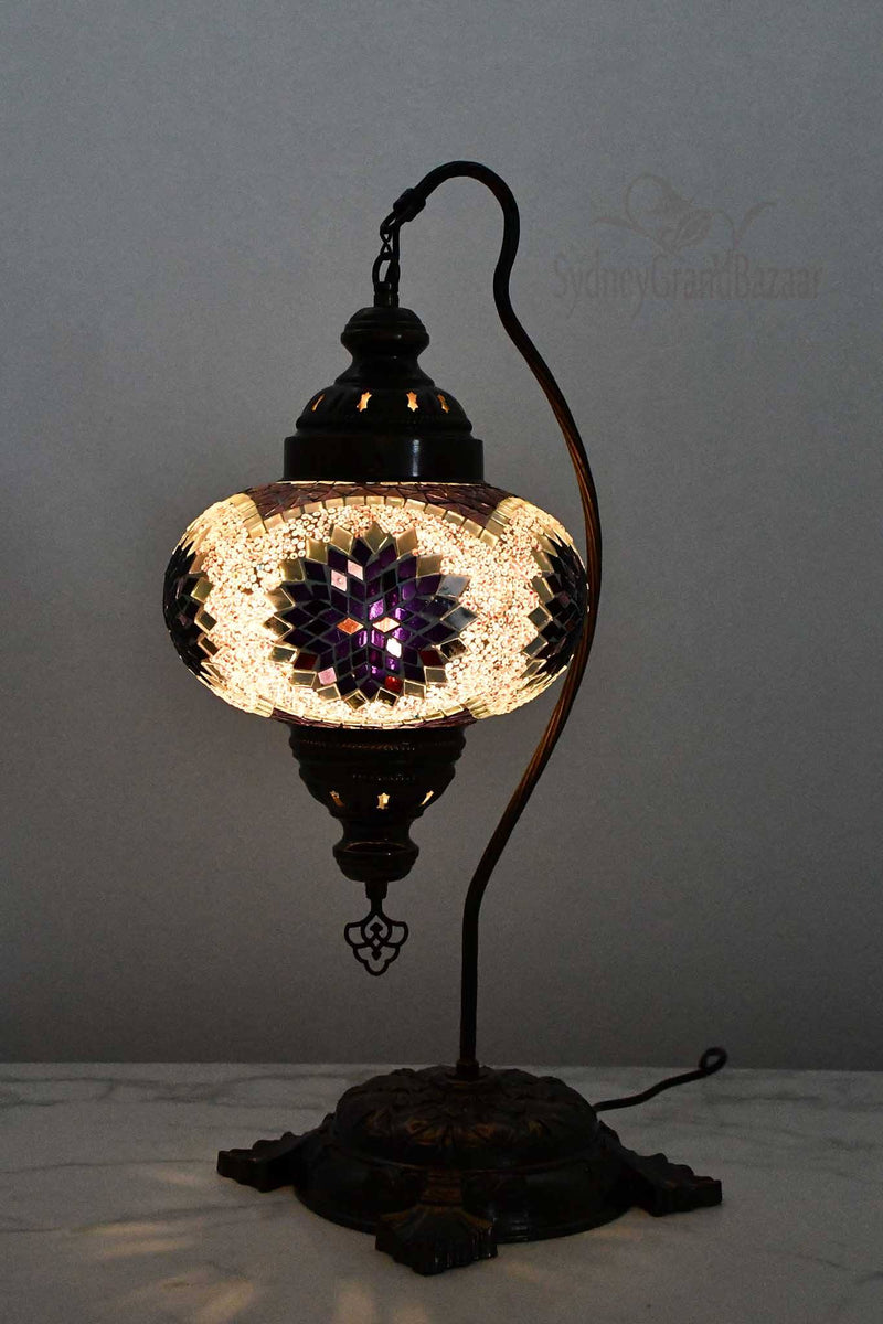 Turkish Lamp Large Star Bead Purple Design 1 Lighting Sydney Grand Bazaar 