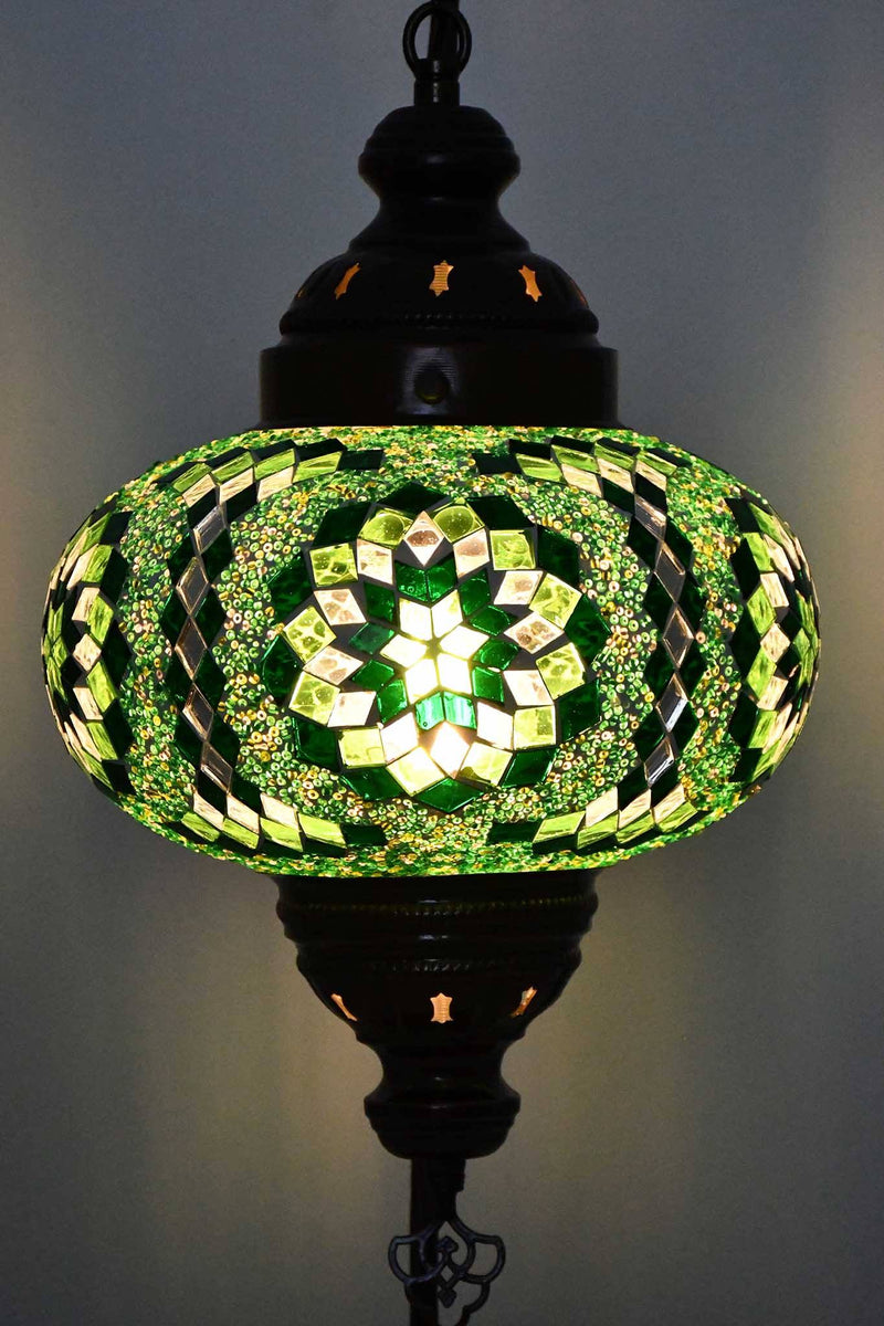 Turkish Lamp Large Star Beads Green Design 3 Lighting Sydney Grand Bazaar 