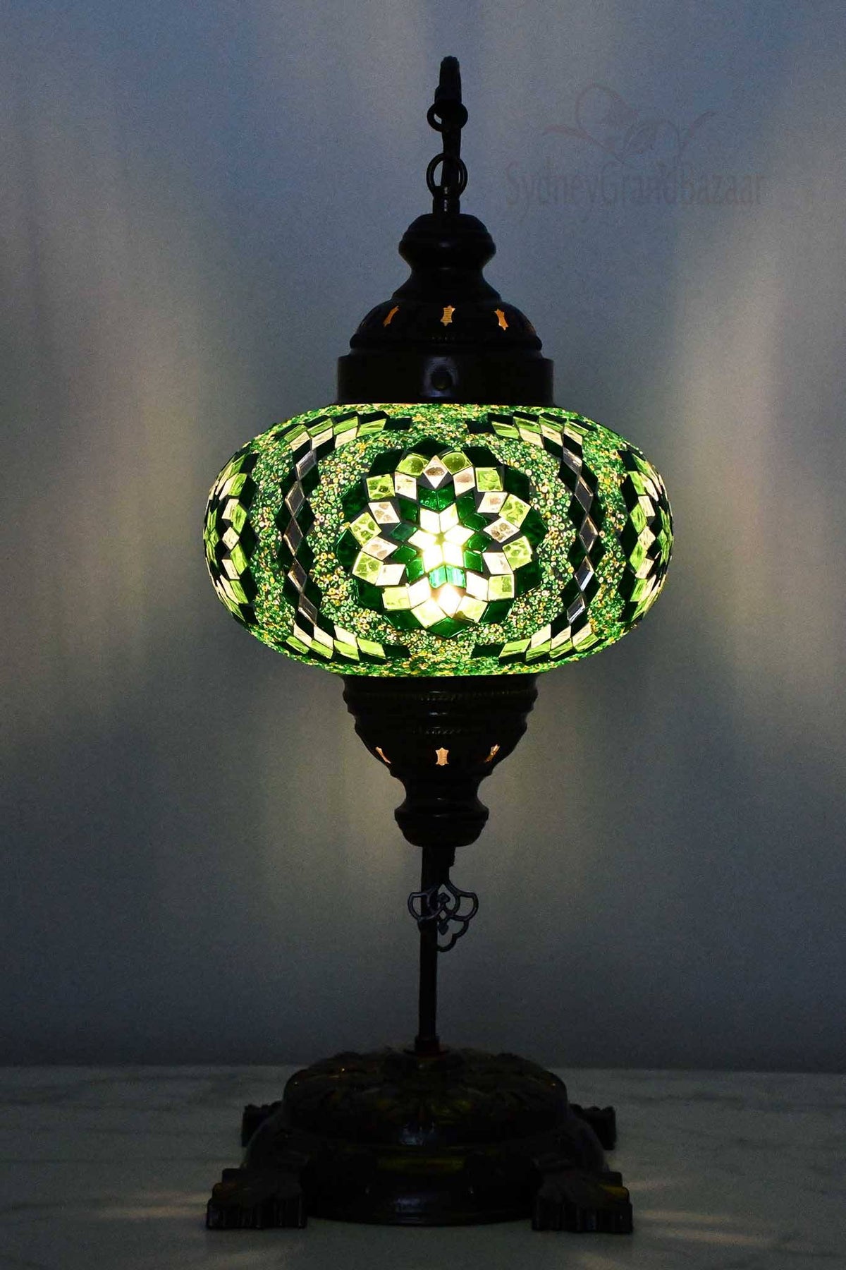 Turkish Lamp Large Star Beads Green Design 3 Lighting Sydney Grand Bazaar 