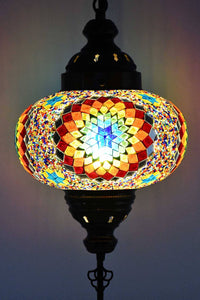 Turkish Lamp Large Star Rainbow Design 3 Lighting Sydney Grand Bazaar 