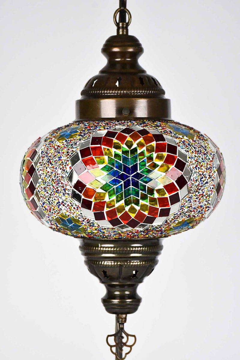 Turkish Lamp Large Star Rainbow Design 3 Lighting Sydney Grand Bazaar 