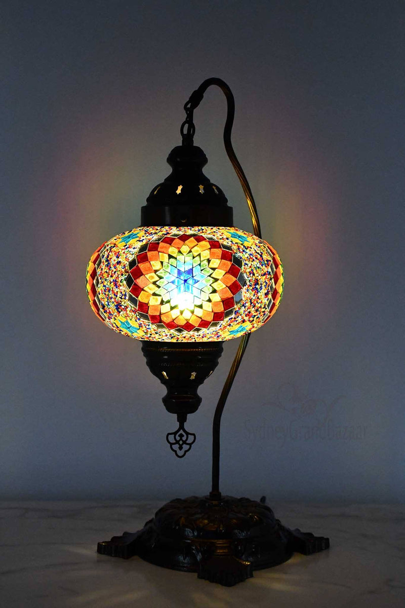 Turkish Lamp Large Star Bead Green Design 1