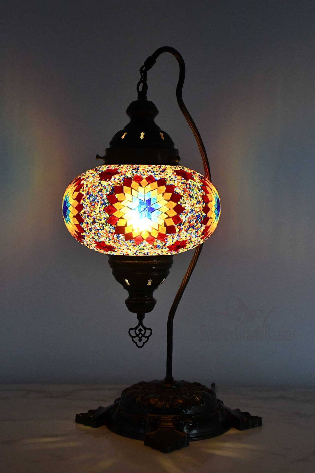 Turkish Lamp Large Star Rainbow Design 4 Lighting Sydney Grand Bazaar 