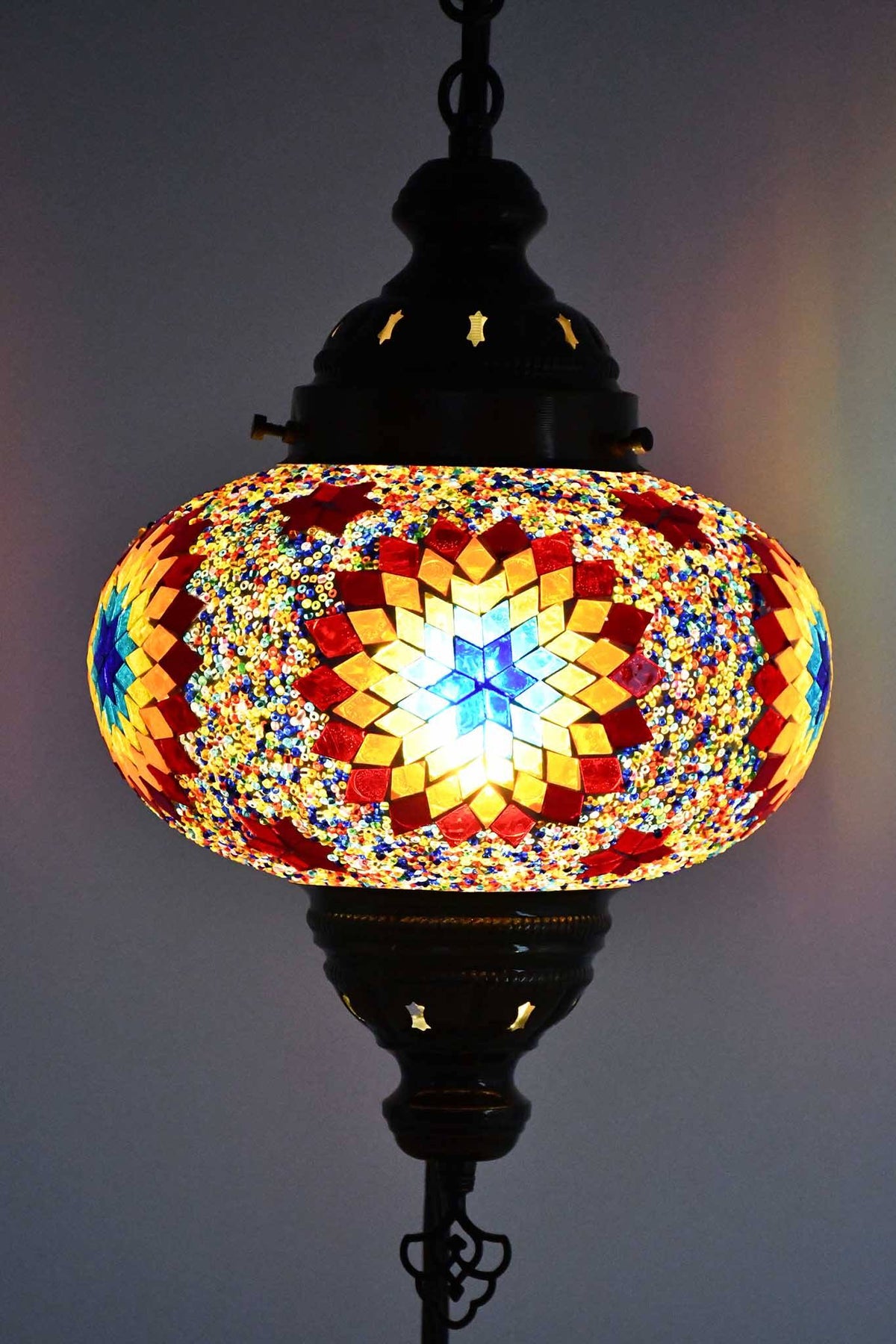 Turkish Lamp Large Star Rainbow Design 4 Lighting Sydney Grand Bazaar 