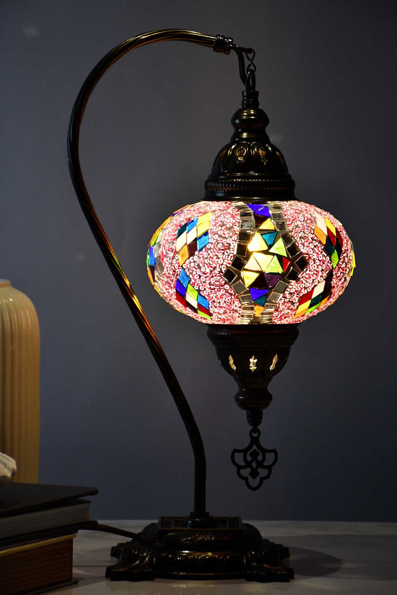 Turkish Lamp Mosaic Colourful Diamond Pink Lighting Sydney Grand Bazaar 