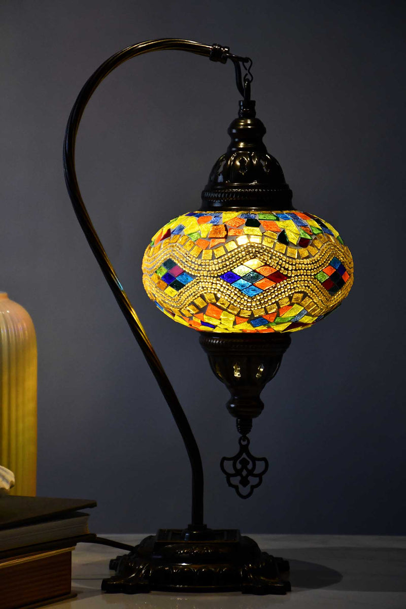 Turkish Lamp Mosaic Colourful Kilim Yellow Lighting Sydney Grand Bazaar 