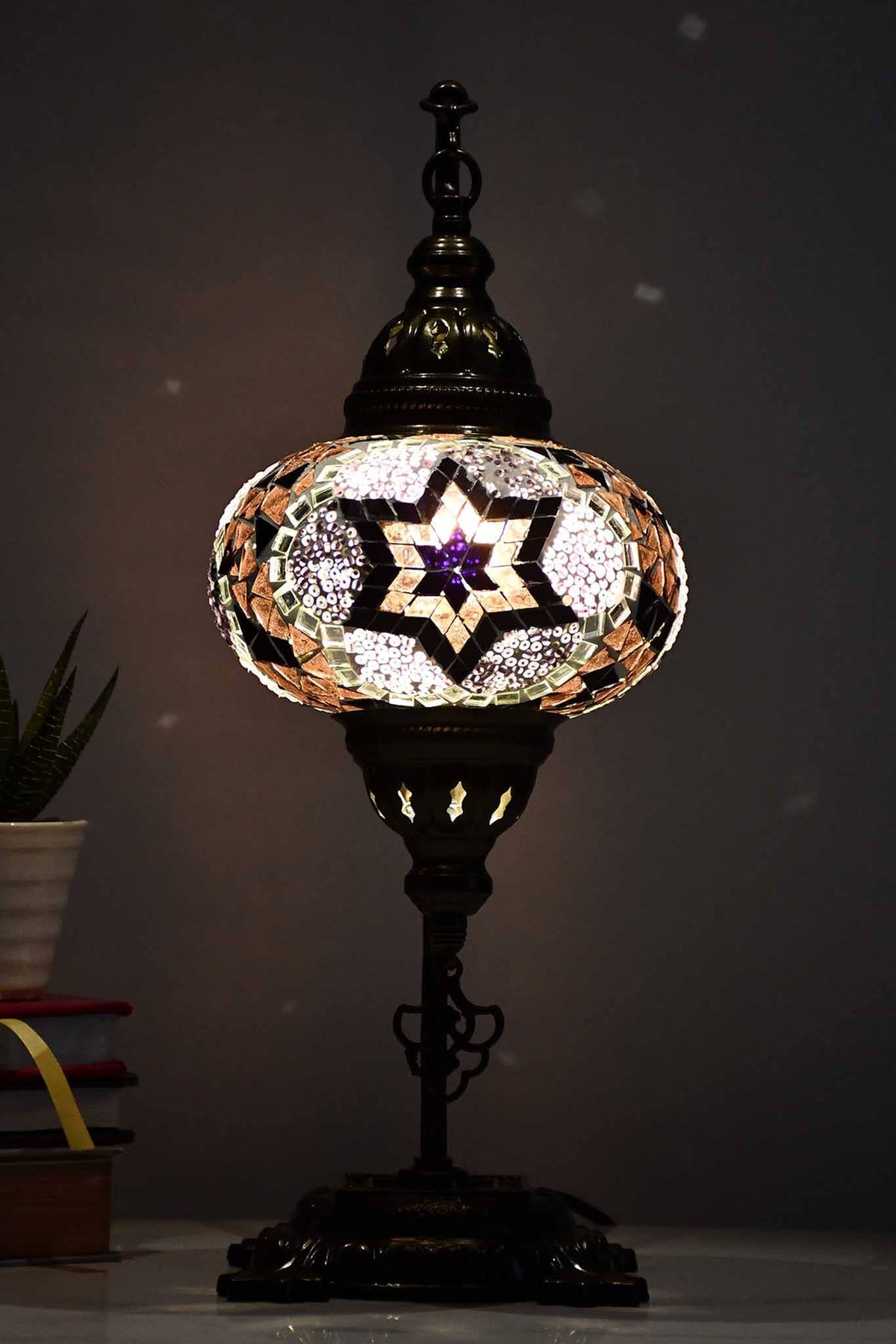 Turkish Lamp Mosaic Flower Pink Maroon Lighting Sydney Grand Bazaar 