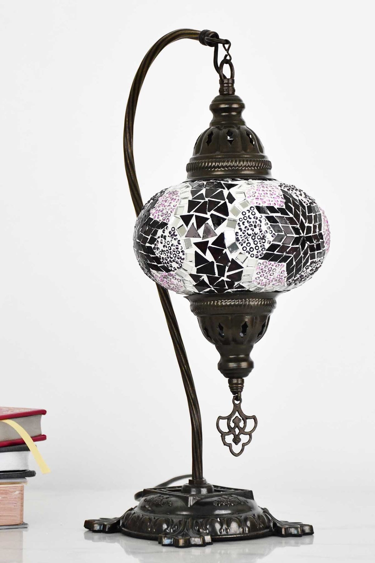 Turkish Lamp Mosaic Flower Pink Maroon Lighting Sydney Grand Bazaar 